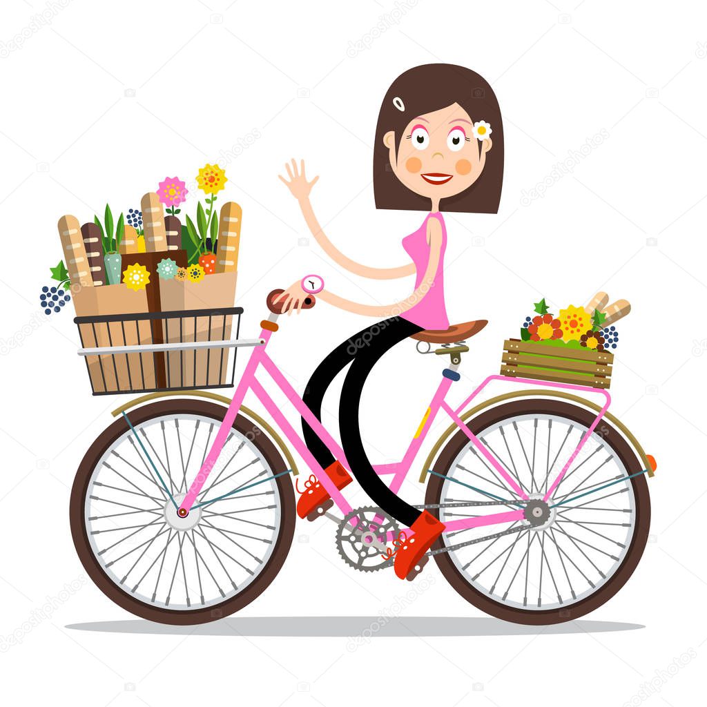 bicyclette rose avec panier