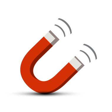 Mıknatıs vektör simgesi. Basit simgesi beyaz arka plan üzerinde izole.