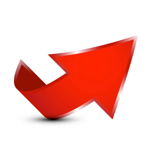 Červená Vektorové Ikona Šipkou Izolovaný Bílém Pozadí — Stockový vektor