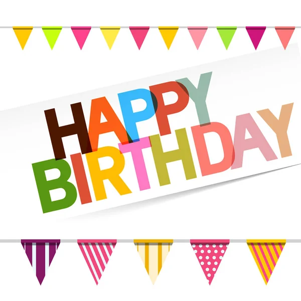 Tarjeta Cumpleaños Feliz Con Banderas — Vector de stock