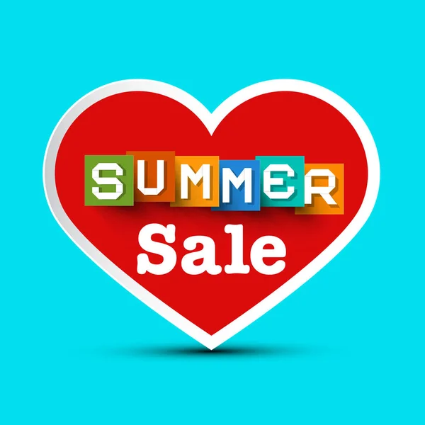 Summer Sale Red Heart Vector — Stock Vector
