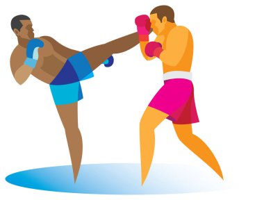 kickboks. Atlet rakip kafasından başladı.