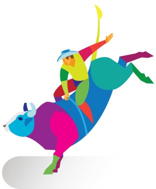 cesur kovboy rodeo yabani boğa eğitiyor