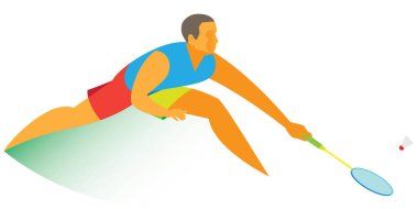 Badminton. badminton raketle deneyimli oyuncu yener