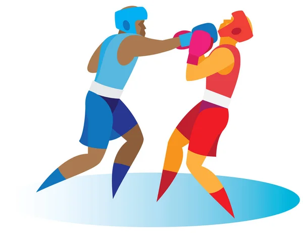 Boxe. boxer envoie un adversaire knockdown — Image vectorielle