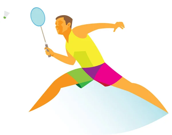 Badminton. Badminton oyuncu bir raketle hits