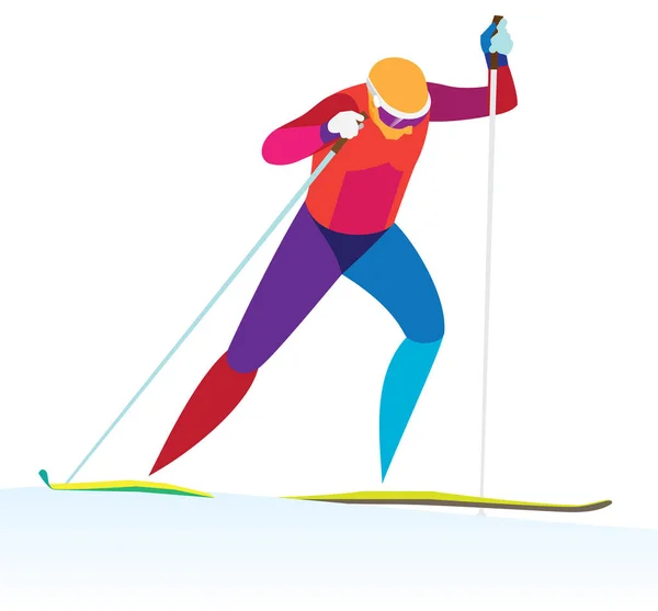 Corrida de esqui cross country — Vetor de Stock
