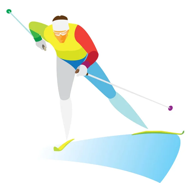 cross country kayak. Genç kayakçı yollar üzerinde çalışır