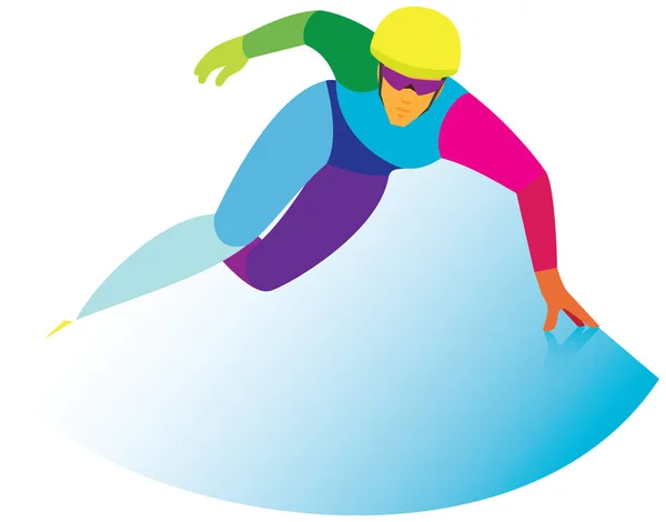 Une jeune femme est une patineuse de la piste courte — Image vectorielle