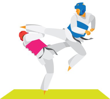 İki savaşçı dramatik düello 