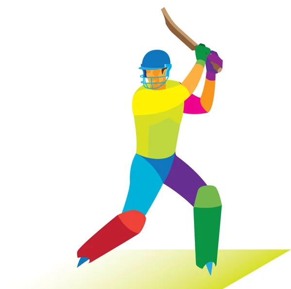 Fiatal krikettjátékos a batsman — Stock Vector