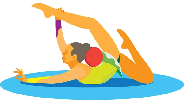 Flexibla ung kvinna är gymnast — Stock vektor