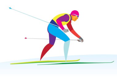 kros kayakçı hızlı bir şekilde bitirmek için gidiyor