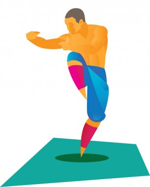 Önünde duran kung fu fighter