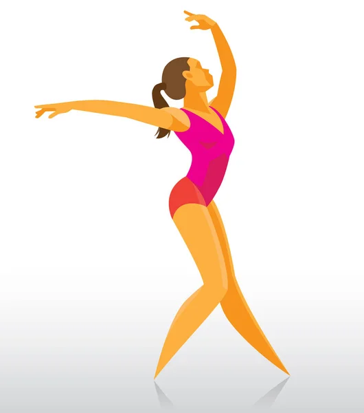 Gracieuse jeune ballerine dansant la fête — Image vectorielle