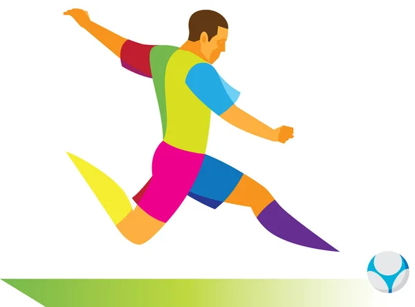 Genç futbolcu topa vuruyor