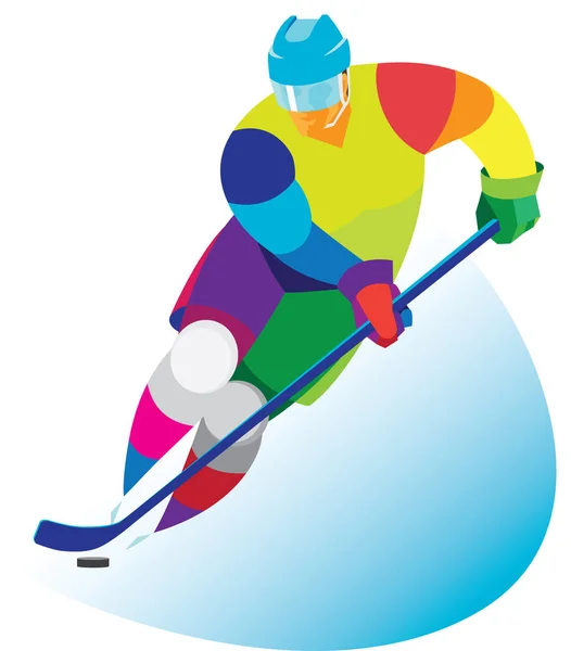 Hockey sur glace avant en attaque — Image vectorielle