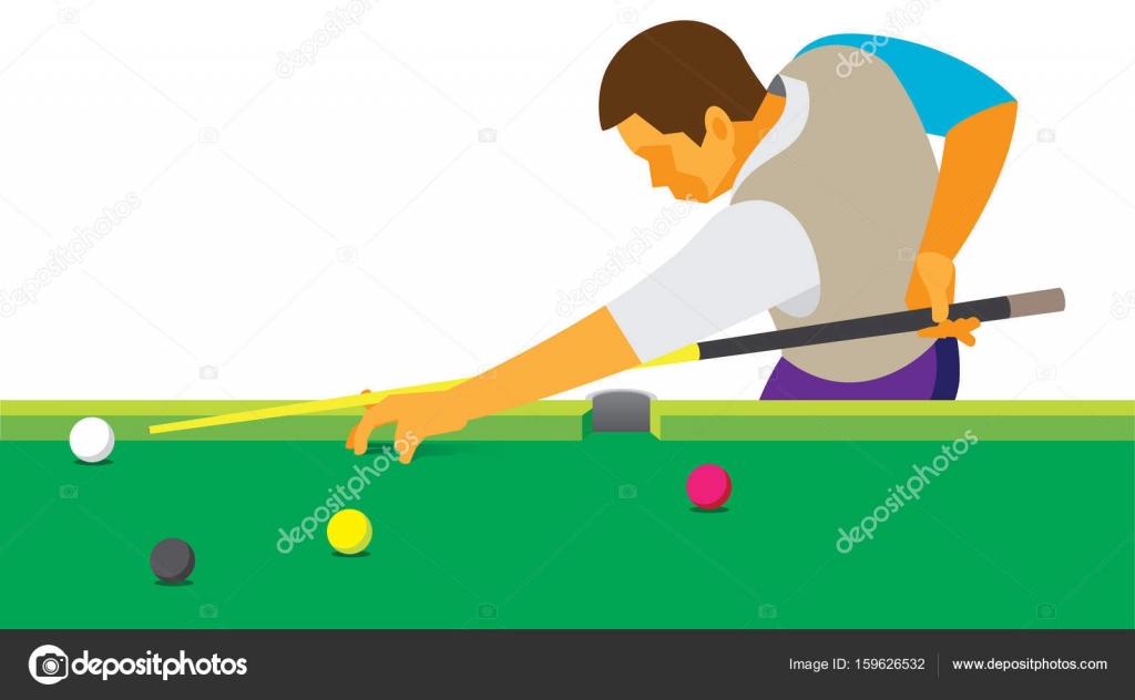 Professional Snooker player. The blow from behind Stock Vector Image by  ©colonga #159626532
