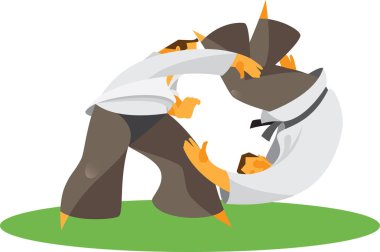 Güçlü savaşçı aikido atmak taşır