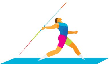 Güçlü atlet bir mızrak fırlatır