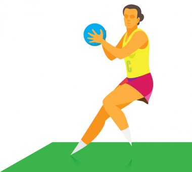 Netball içinde oynayan genç kız