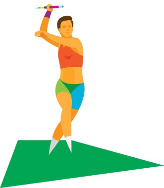 genç kadın mızrak atmak cirit atma sporcusu