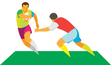 Rugby oyuncusu rakip uzak