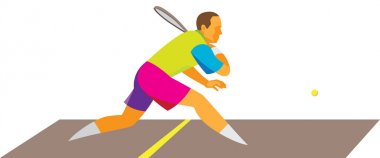 Squash oynamaya genç adam