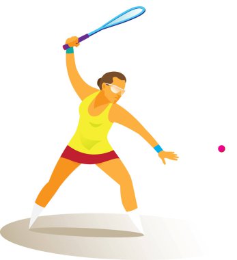 genç kadın Squash oynamak