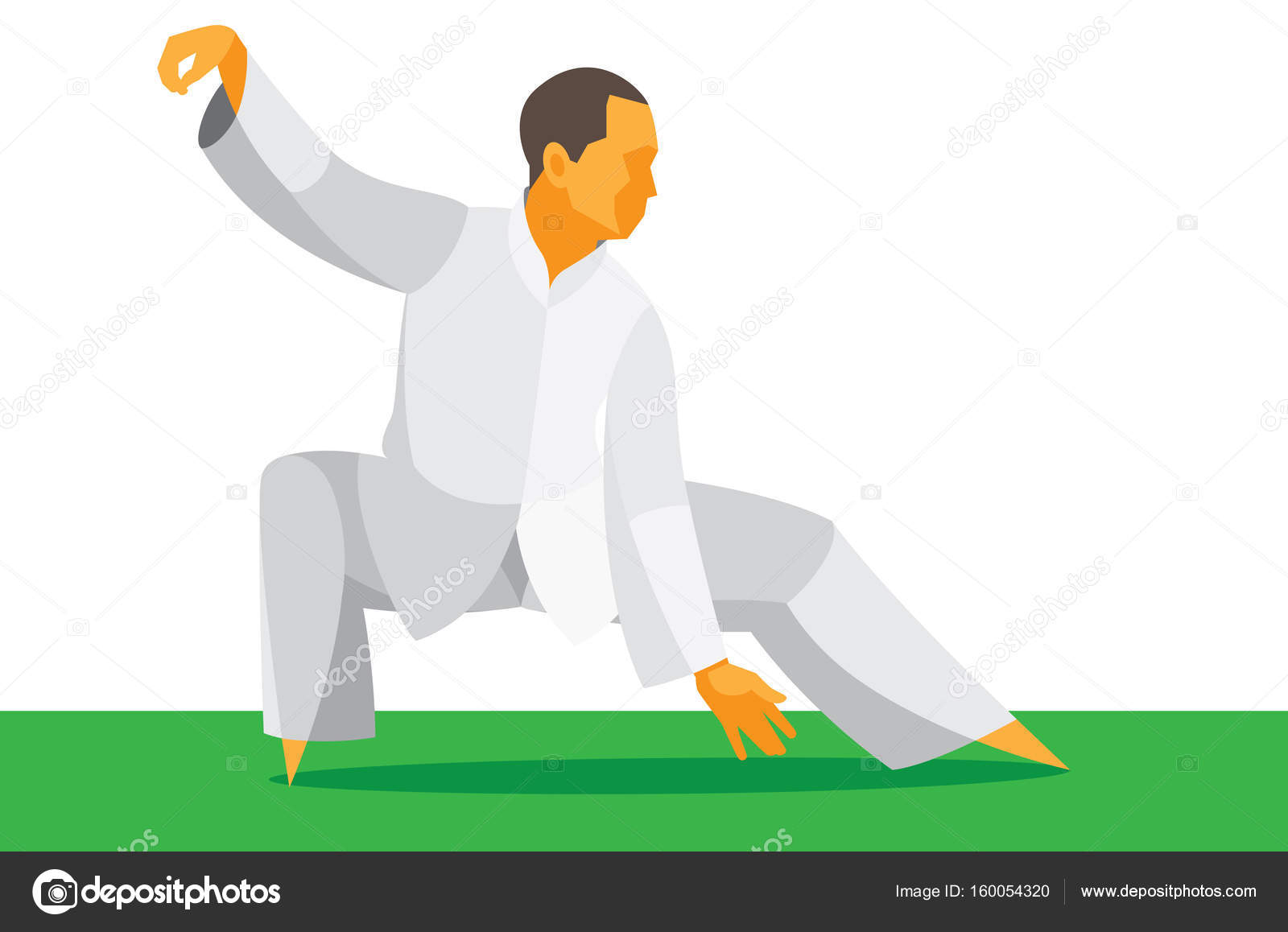 The man is the guru of the Chinese martial arts Tai Chi Stock Vector