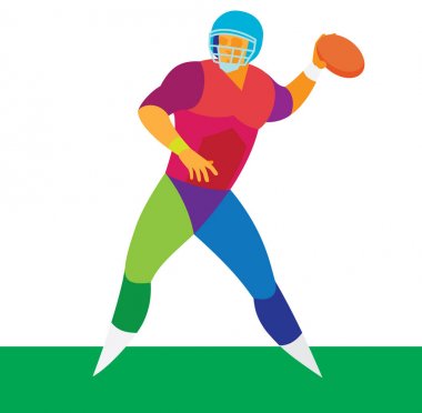 Amerikan futbolu oyuncusu bir topu atar