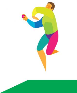 Kriket oyuncusu topu sunar