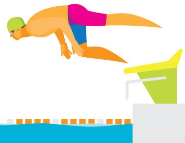 Başında genç yüzücü