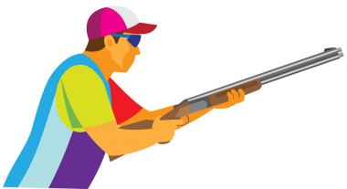 Kil güvercin tetikçi çekim başlamak için hazır