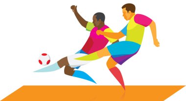 İki genç oyuncu top için mücadele