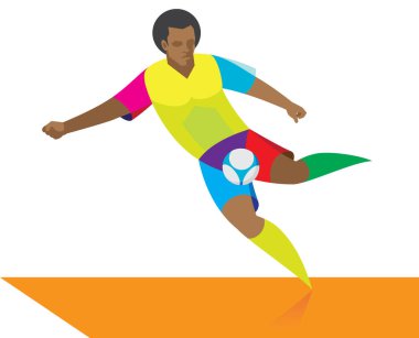 Genç futbolcu topa vurur