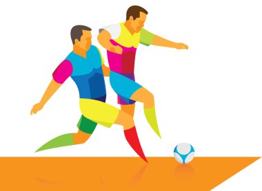 İki profesyonel futbolcuların top için mücadele