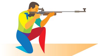 tetikçi bir ayakta pozisyonda diz üzerinde çekim gerçekleştirir