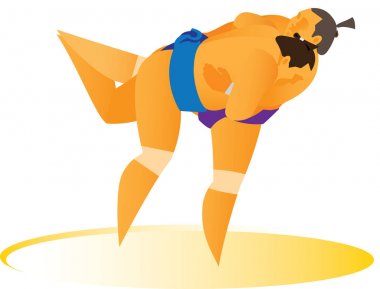 İki büyük ve güçlü sumo güreşçileri düello