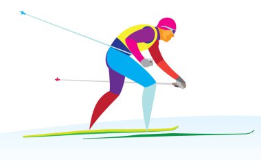 kros kayakçı hızlı bir şekilde bitirmek için gidiyor