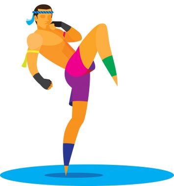 Muay Tay savaşçı mücadele öncesi egzersiz yapar