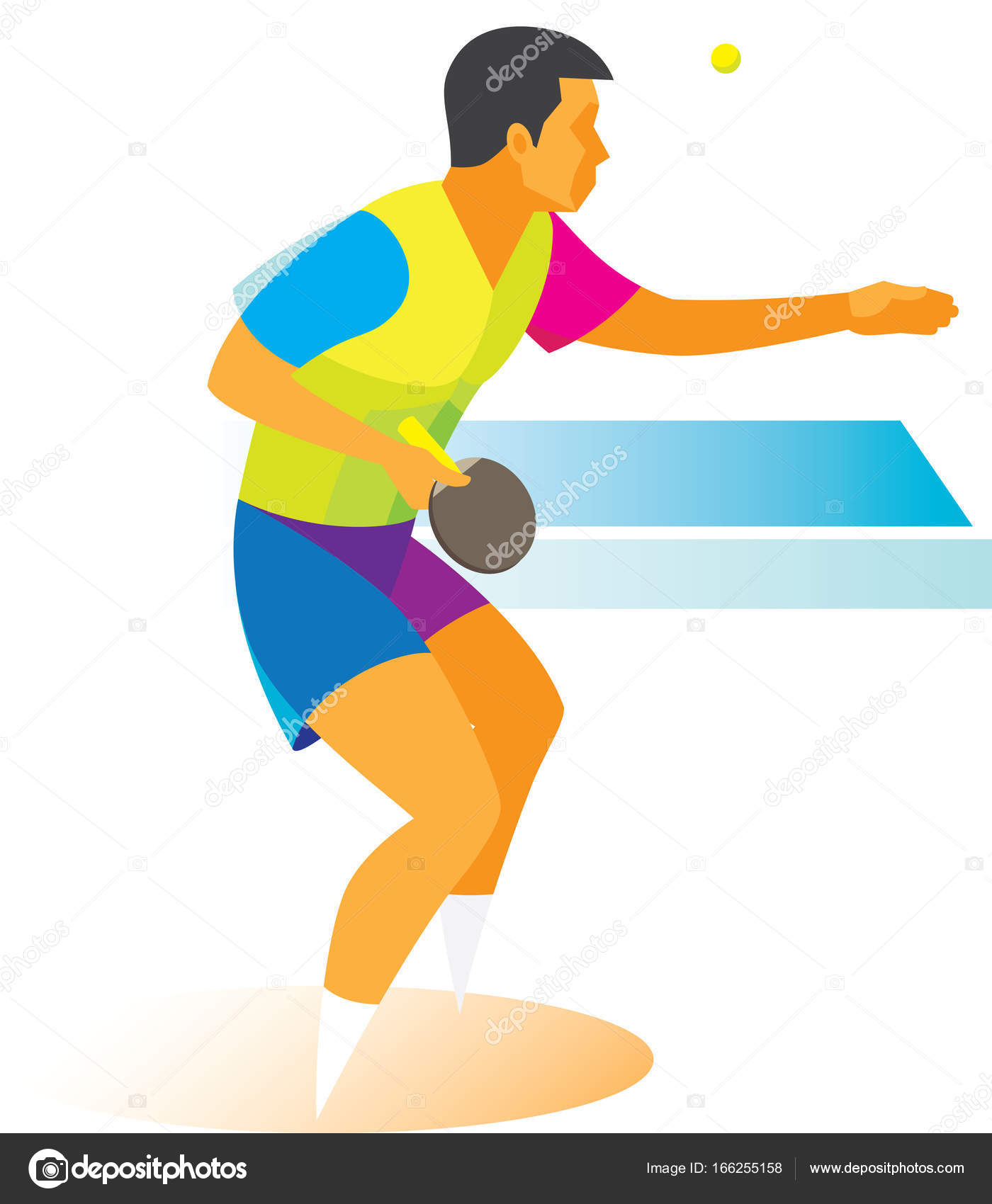 A table tennis player serves the ball Stock Vector Image by ©colonga