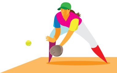 Kız voleybol bir atıcı ve topu yakalamak hazır