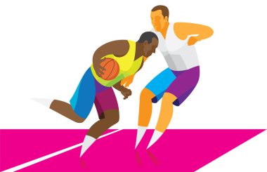 Afro-Amerikan basketbol oyuncusu Merkez saldırı rakip