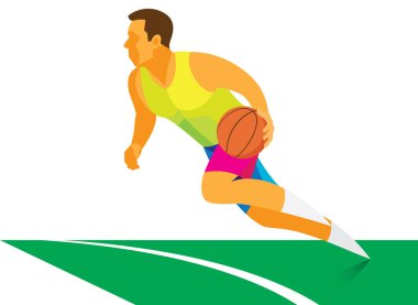 forvet basketbol oyuncusu halka rakip saldırmak için