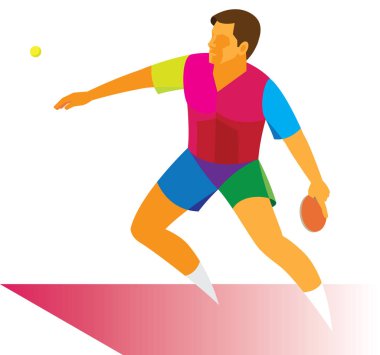 Bir masa tenisi oyuncusu güçlü saldırıları