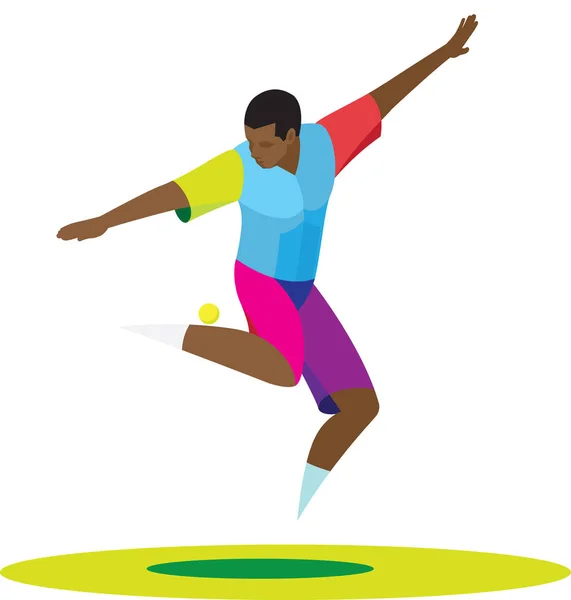 Jeune athlète jonglé footbag en saut — Image vectorielle