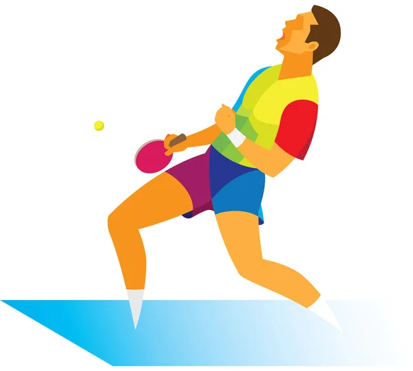 Un joueur de tennis de table a gagné la balle sur son service — Image vectorielle