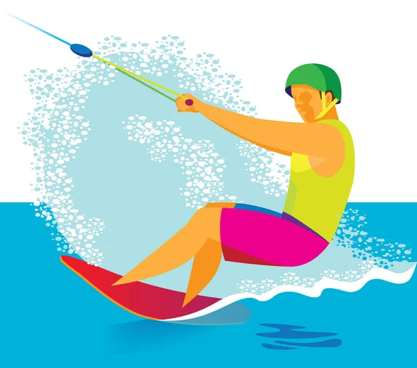 genç adam bir wakeboard sürme