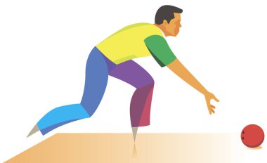 Genç bowling topu başarılı bir atış yapmak hazırlanıyor